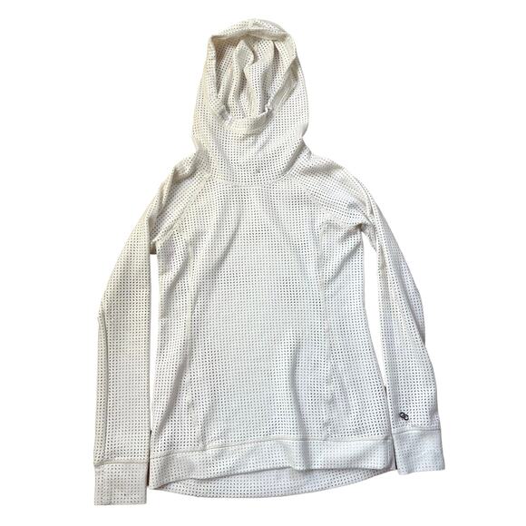 CALIA Limited Edition Perforated Long Sleeve Hooded Top White Size Small - Picture 2 of 6